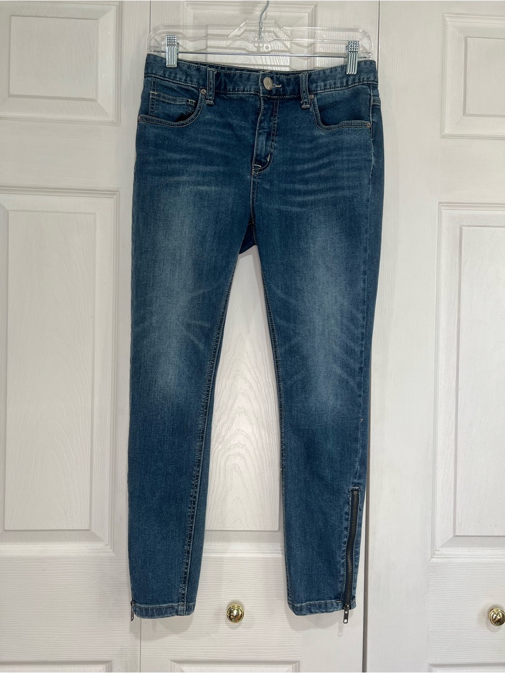 🤎 Free People Blue Denim Ankle Jeans Zippers on Leg Opening - 4/27 (01091)